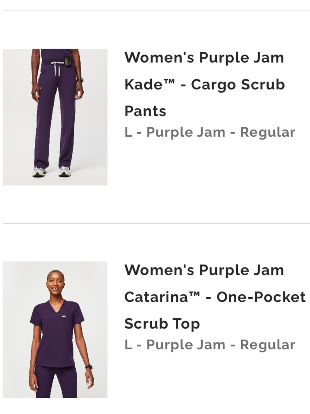 Figs purple jam scrub set